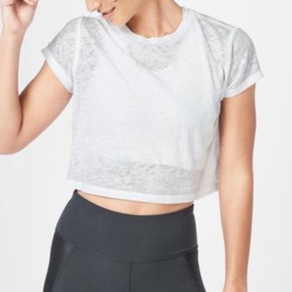 Sweaty Betty Run Free Crop T-Shirt White Large